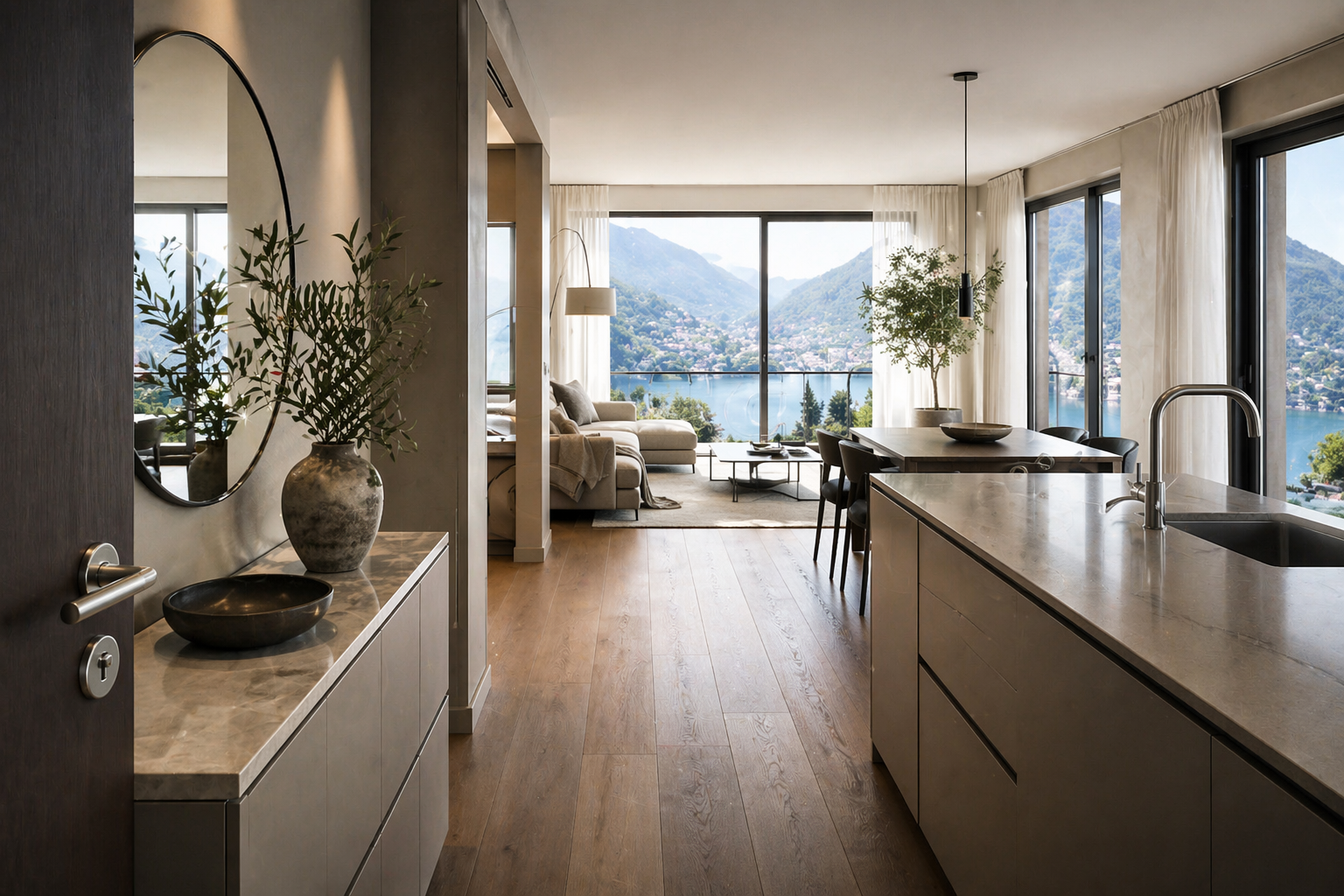 Interno residenziale premium tra Como e Canton Ticino, ordinato e preparato con grande cura.